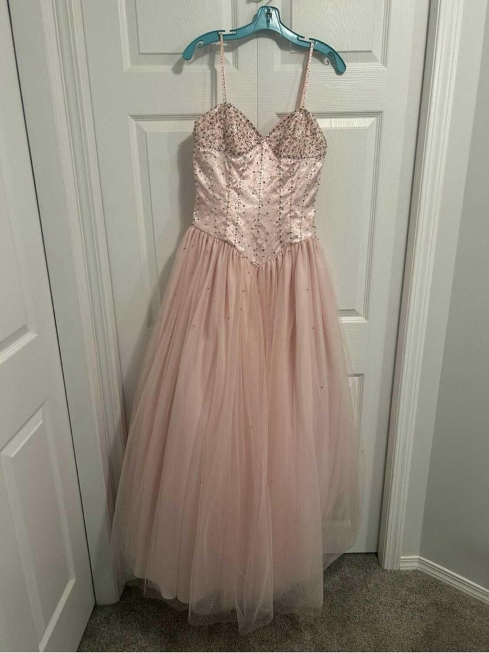 VENUS Dusty Blush Beaded Tulle Prom Dress